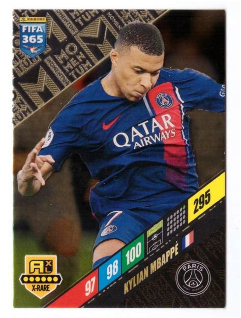 FIFA 365 2024 PANINI Karta X RARE MOMENTUM Kylian Mbappe PSG