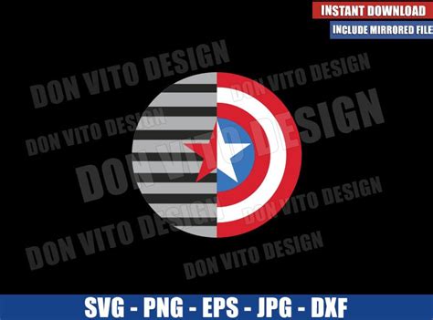 Shield Falcon And Winter Soldier Svg Dxf Png Captain America Logo Cut