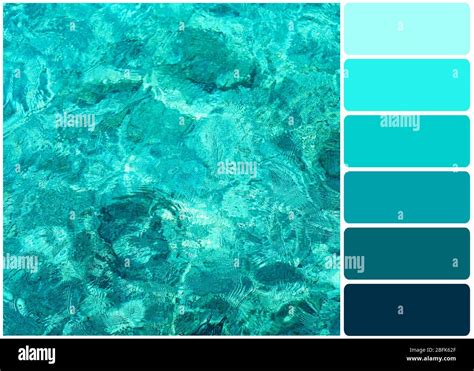 Clear ocean water and palette of colors Stock Photo - Alamy