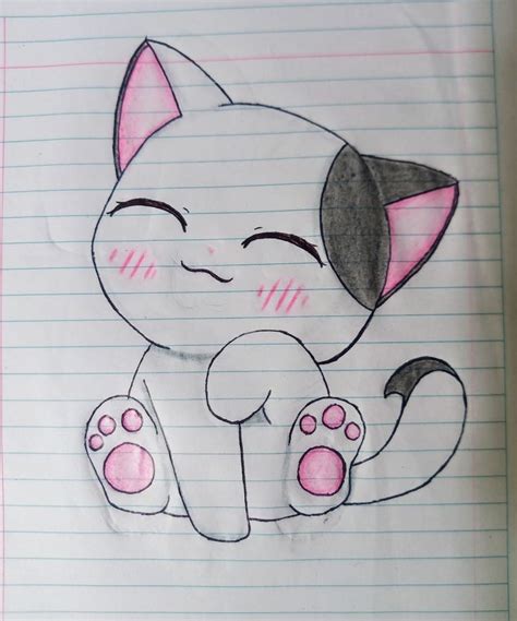 Michi Kawaii En Dibujo Gato Facil Dibujos Sencillos Lindos