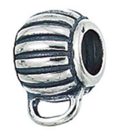 Fluted Carrier Charm Bead Bead Real Sterling Silver Pandora Zable