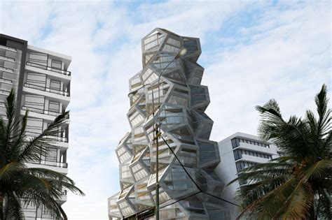 Hive Like Residential Platonian Tower Rises As Stacked Geometric