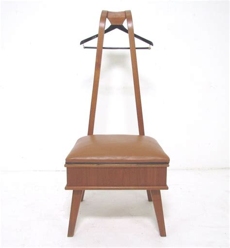 Mid-Century Modern Studio Made Valet Chair in Walnut and Leather ...