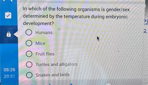 Solved In Which Of The Following Organisms Is Gender Sex Chegg