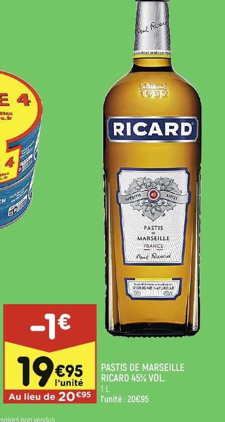 Promo Pastis De Marseille Ricard Vol Chez Leader Price Icatalogue Fr