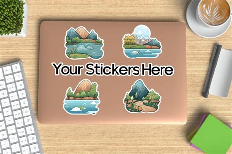 Laptop Stickers Showcase Mockup