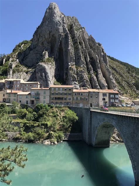 Sisteron- France. Beautiful place we had a coffeebreak this morning on our way up north, and ...