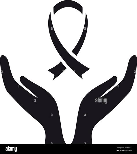 Humanitarian Aid Concept Charity Hands And Ribbon Icon Over White