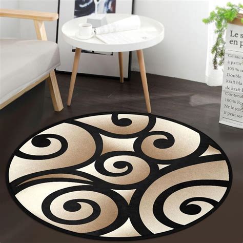 Modern Round Area Rug Contemporary Indoor Area Rug Non Slip