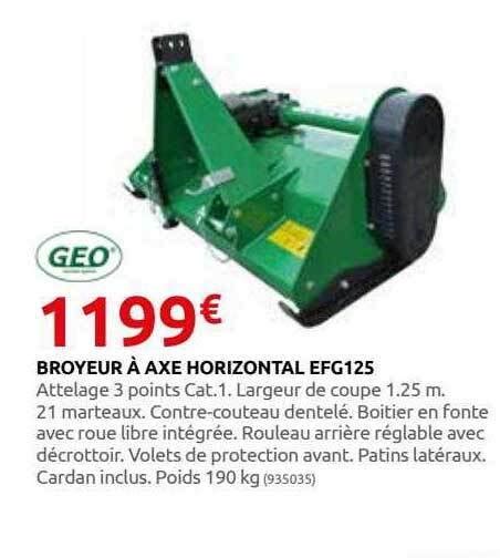 Promo Broyeur à axe horizontal efg125 geo chez Rural Master