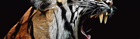 Download Wallpaper Tiger Fury Vector Art Abstract Animals Creative