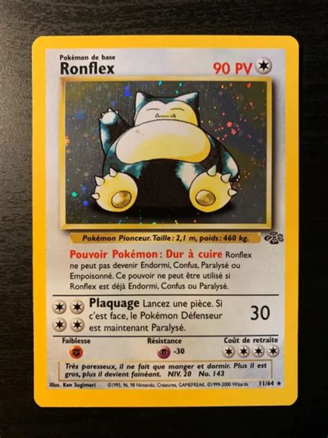 Carte Pok Mon Ronflex Edition Jungle Wizards Fran Aise Eur