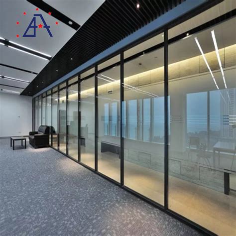 Anodized Aluminum Partition With Soundproof Glass China Office