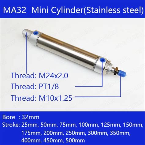 Free Shipping Pneumatic Stainless Air Cylinder 32MM Bore Double Action