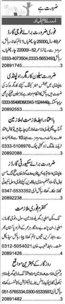 Receptionist Fauji Guard Jobs In Islamabad Job