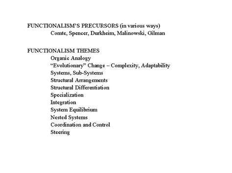 Talcott Parsons And Functionalisms Precursors In Various Ways