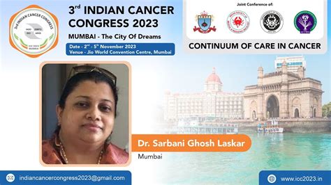 Dr Sarbani Ghosh Laskar Rd Indian Cancer Congress Youtube