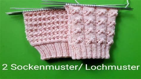 2 Einfache Sockenmuster Lochmuster Stricken