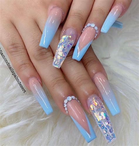 Pin By Ariel On Top 5 Blue Acrylic Nails Diamond Nails Acrylic