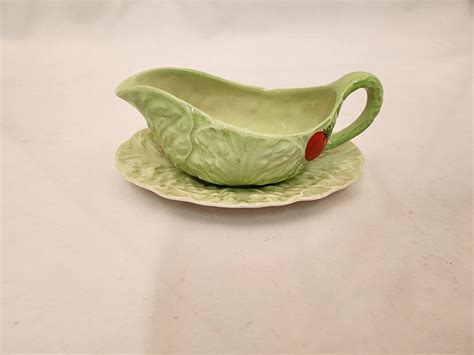 Carlton Ware Australian Design Cabbage Leaf And Tomato Gravy Boat And