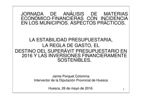 Cuestiones Econ Mico Financieras Diputaci N Provincial De Huesca