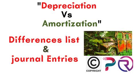 Difference Between Depreciation And Amortization Example Journal Entries Youtube