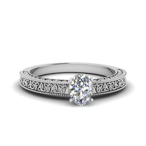 Diamond Oval Solitaire Ring In White Gold | Fascinating Diamonds