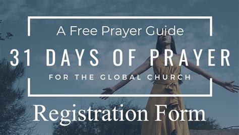 31 Days Of Prayer For The Global Church Free Printable Prayer Guide