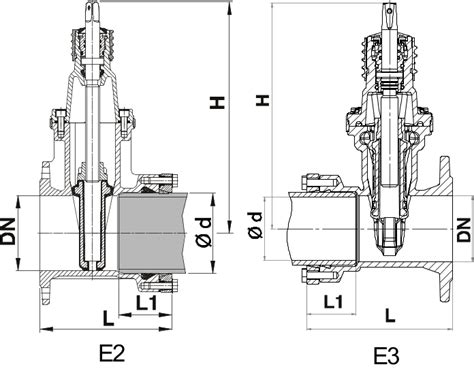 Gate Valve E2 And E3 With Flange Socket End System 2000 Hawle Armaturen Deutschland