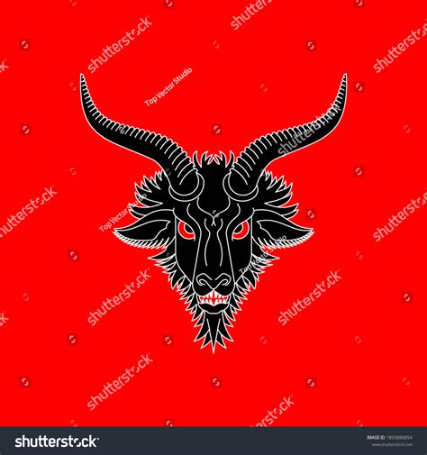 Baphomet Goat Head Isolated Satanic Symbol Stock Vector Royalty Free