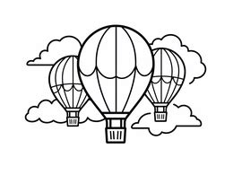 Cute Hot Air Balloon Design Coloring Page