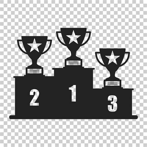 Premium Vector Winners Podium With Trophy Icon In Flat Style Pedestal