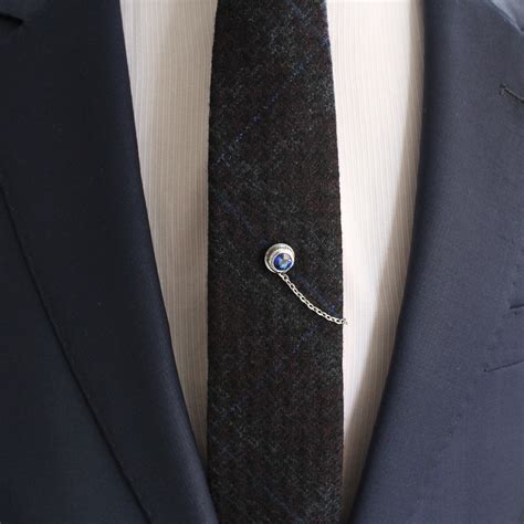 Tie Tack With Chain Tie Clip Tie Bar Hand Made Unique Etsy