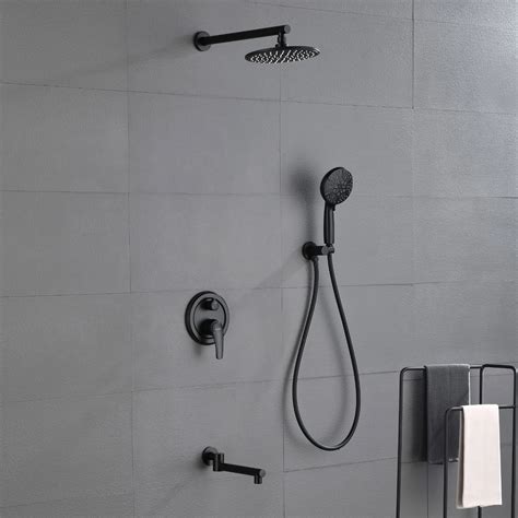 230 230mm Round Wall Mounted Hot Cold Bathroom Shower Faucet Set Rain Bathroom Shower Set With