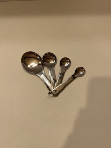 VTG Set Of 4 Nesting Stainless Steel Measuring Spoons 1 TBSP 1 4 1 2 1