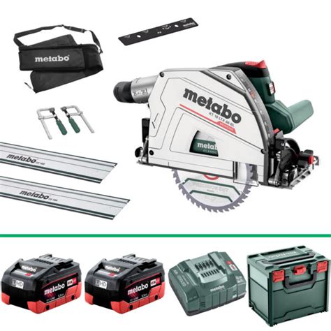 Metabo Kt V Ltx Mm Plunge Saw Set C W X Ah Batts Protrade