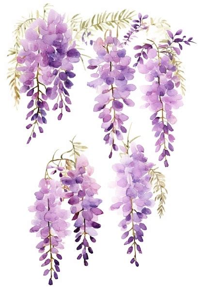 Premium Ai Image Purple Flowers Are Hanging From The Branches Of A