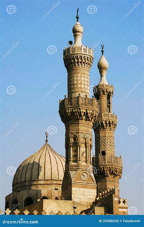 The Minaret Of Al Azhar Mosque In Cairo Stock Image Image Of Islam