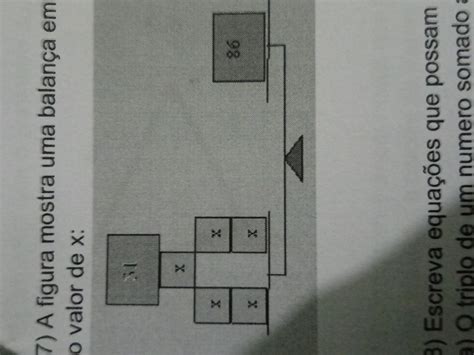 A Figura Mostra Uma Balanca Em Equilibrio Monte Uma Equacao Base Na