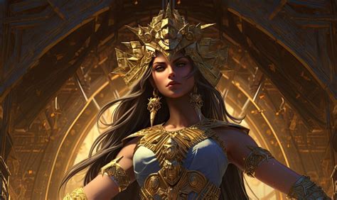 Premium Ai Image In The Exquisite Illustration The Goddess Ishtar Is