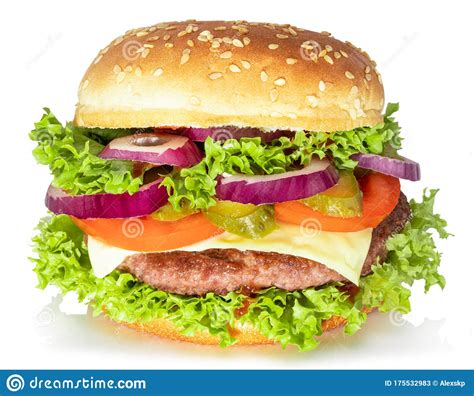 Hamburguesa Fresca Y Sabrosa Aislada De Fondo Blanco Imagen De Archivo