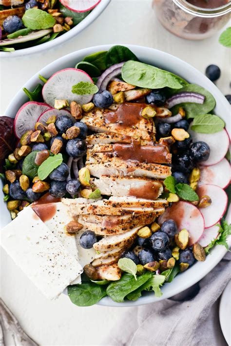 Chicken Blueberry Feta Salad With Pomegranate Jam Vinaigrette Simply Scratch