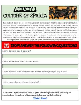 Sparta City-State Research by Valerie Mauger | TPT