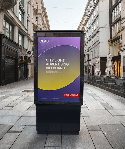 Free City Light Advertising Billboard Mockup - Pixpine.com