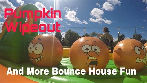 Pumpkin Wipeout Obstacle Course And Other Bounce House Fun Youtube