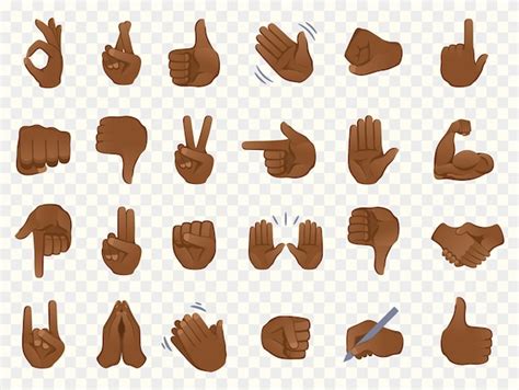 Premium Vector Hand Gesture Emojis Icons Collection Set African