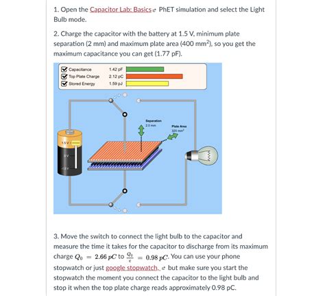 Solved 1 Open The Capacitor Lab Basicse Phet Simulation