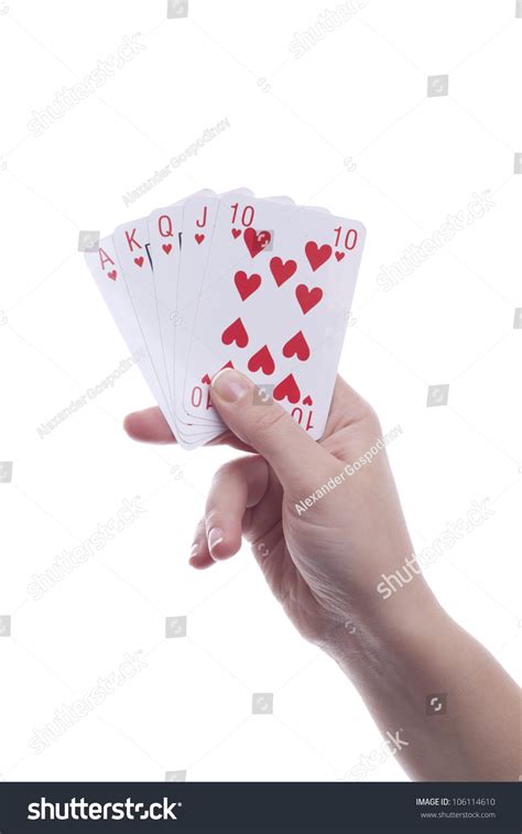 Womans Hands Holding Playing Cards Royal Stock Photo 106114610