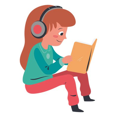 Girl Reading Headphones Character Png And Svg Design For T Shirts