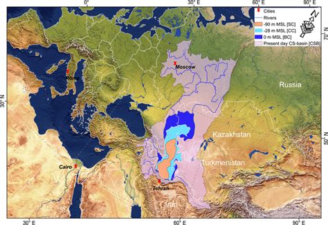 High‐resolution Digital Elevation Model (DEM) contours of Caspian Sea... | Download Scientific ...